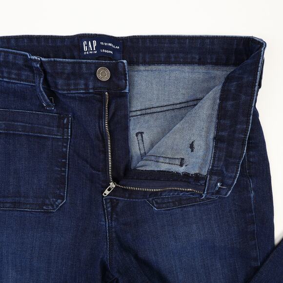 Gap Denim Womens 12/31 Regular Blue Jean Leggings Dark Wash - Picture 8 of 10